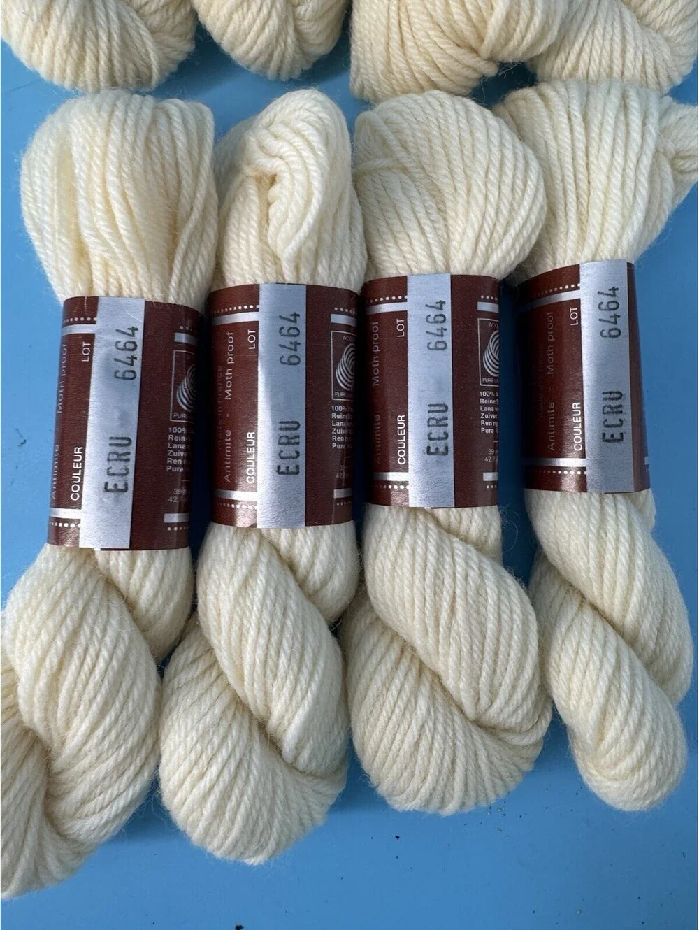 8 DMC Laine Colbert Tapestry Wool Yarn Ecru 6464 Same Dye Lot 42.7 Yd